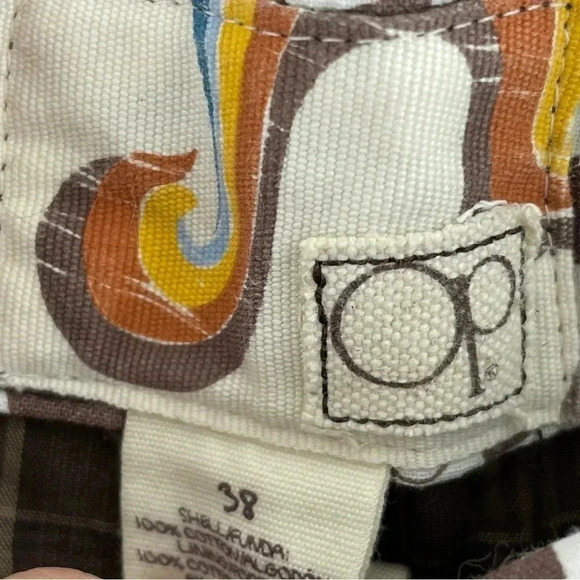 OP Mens Size 38 plaid brown bermuda shorts 2897 - Picture 3 of 9